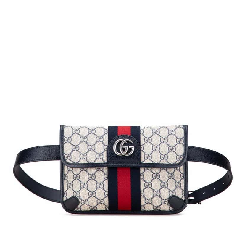 Gucci GG Supreme Ophidia Belt Bag Brown Canvas Good condition - Front View