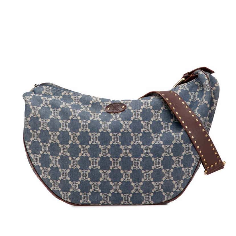 Celine Macadam Denim Crossbody Blue Denim Good condition - Front View