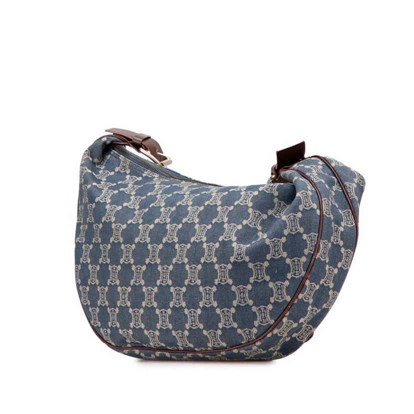 Celine Macadam Denim Crossbody Blue Denim Good condition - Back View