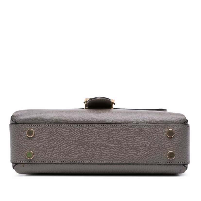 Gucci Small Dollar Calf Interlocking G Top Handle Grey Leather Good condition - Inside View