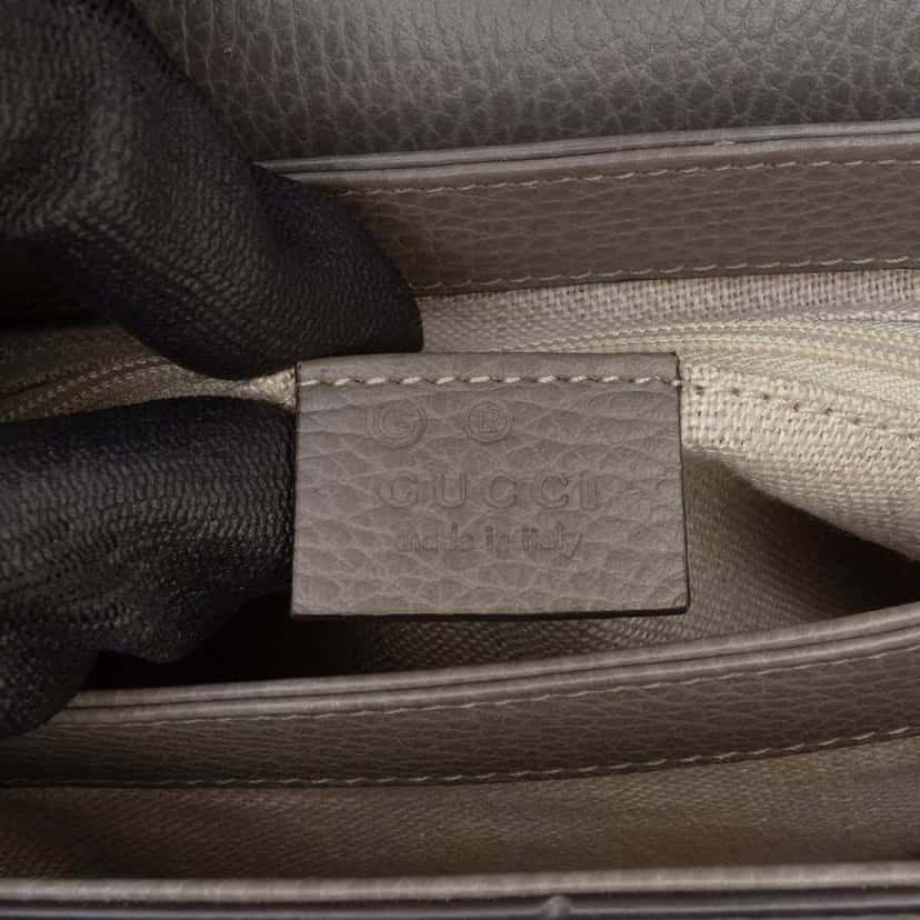 Gucci Small Dollar Calf Interlocking G Top Handle Grey Leather Good condition - Box View