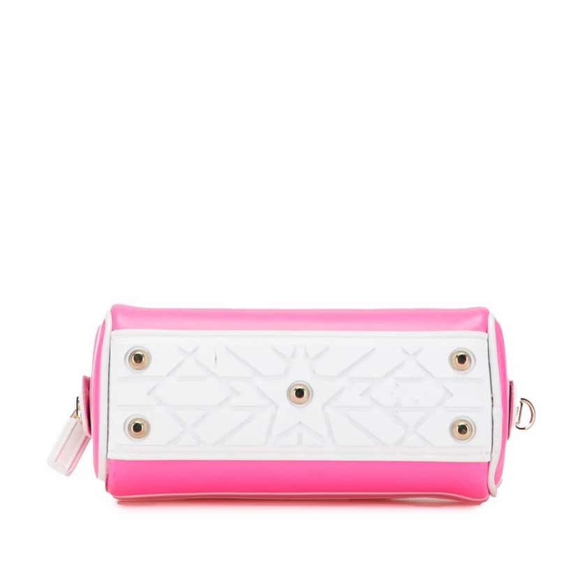 Dior Micro Leather Dior Vibe Zip Bowling Bag Pink Leather Good condition - Inside View