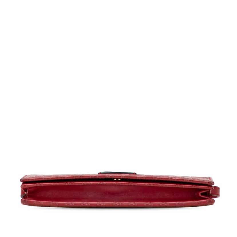 Gucci Microguccissima Wallet on Strap Red Leather Good condition - Inside View