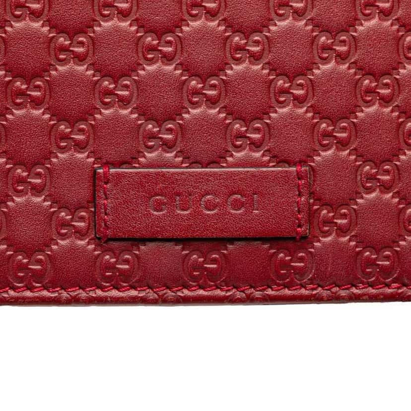 Gucci Microguccissima Wallet on Strap Red Leather Good condition - Box View