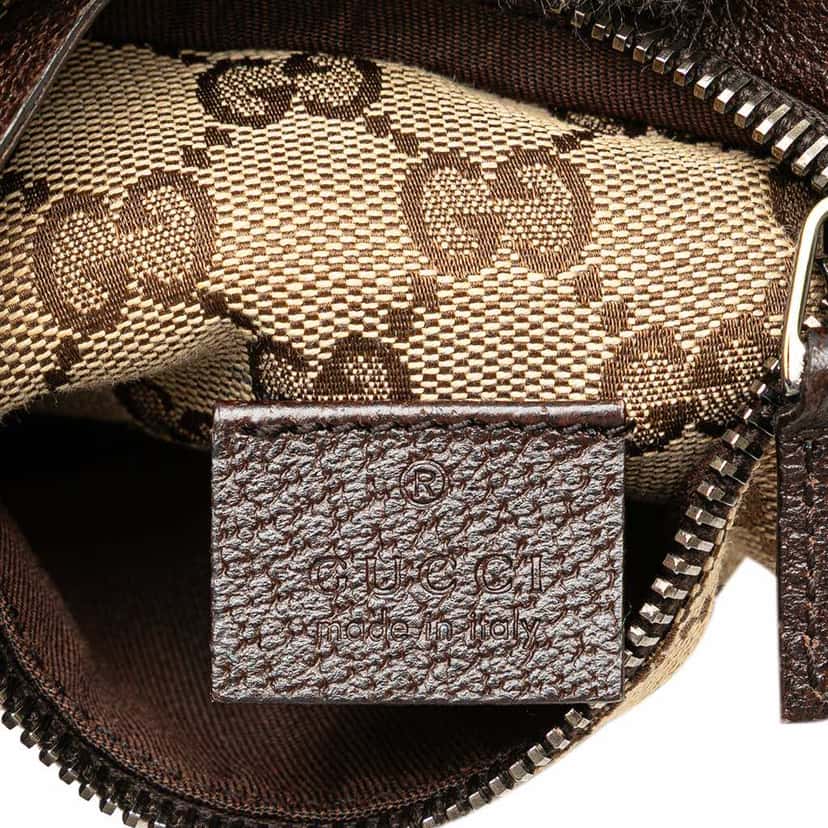 Gucci GG Canvas Web Double Pocket Belt Bag Brown Canvas Good condition - Box View