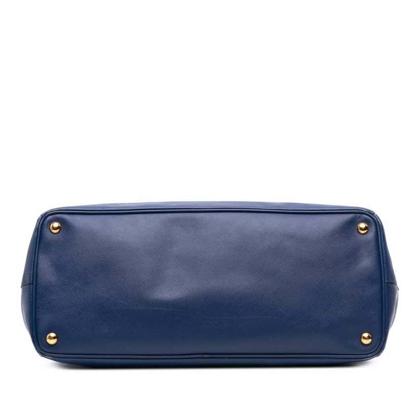 Prada Large Saffiano Lux Galleria Double Zip Satchel Blue Leather Good condition - Inside View