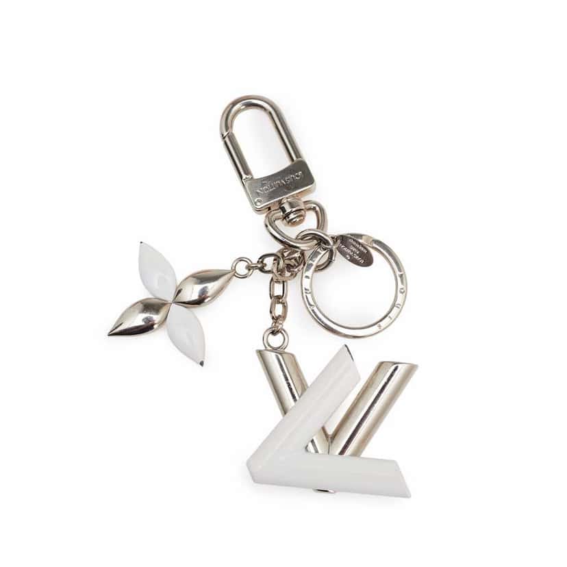 Louis Vuitton Silver Resin LV Twist Key Ring Silver Silver Good condition - Front View