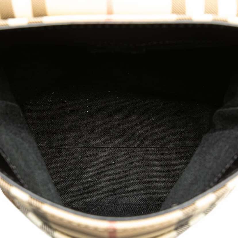 Burberry House Check Canvas Flap Crossbody Brown Canvas Very good condition - Model View