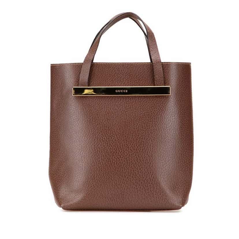 Gucci Leather Handbag Brown Leather Fair condition - Front View