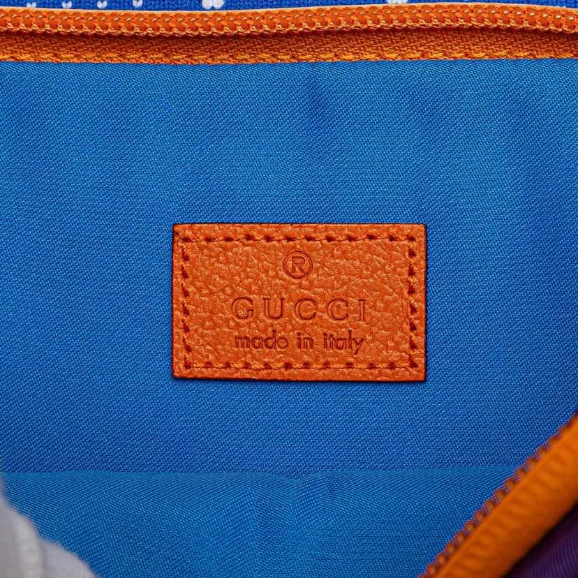 Gucci GG Nylon and Rubber Belt Bag Blue Good condition - Box View