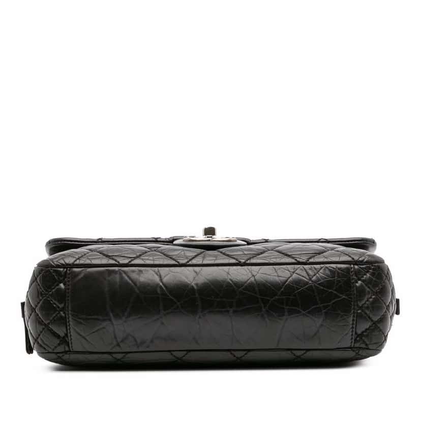 Chanel Jumbo Quilted Aged Calfskin Portobello Flap Black Leather Very good condition - Inside View