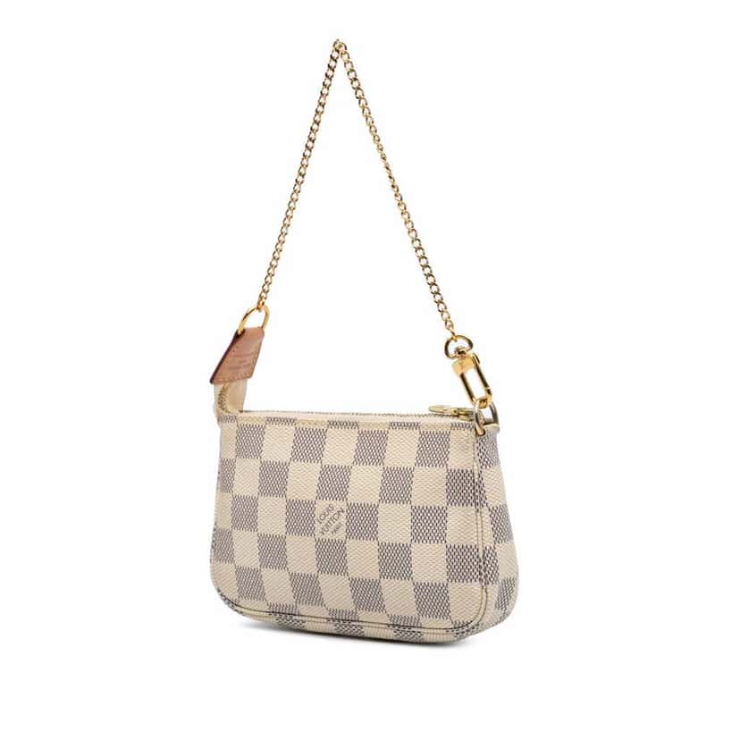 Louis Vuitton Damier Azur Mini Pochette Accessoires White Canvas Good condition - Back View