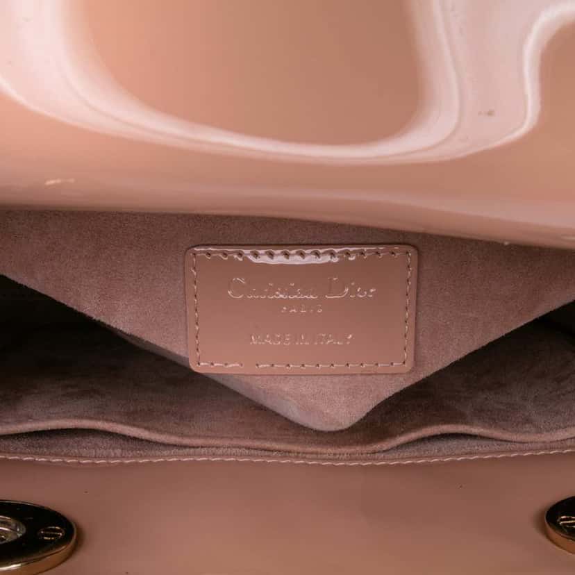Dior Medium Patent Cannage Lady Dior Brown Leather Good condition - Box View