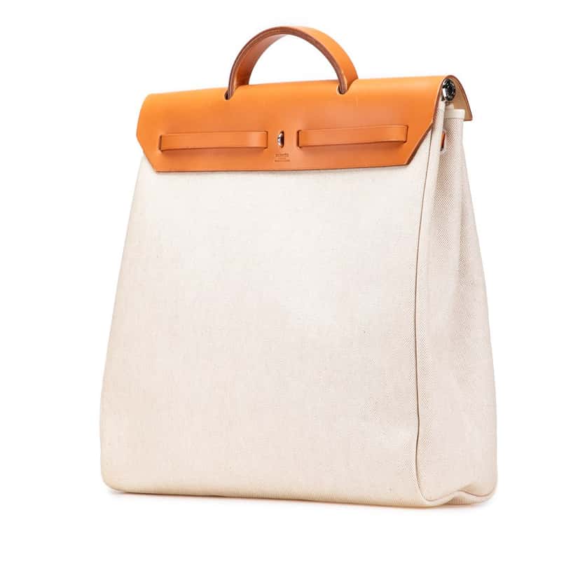 Hermès Toile Herbag 39 Brown Canvas Good condition - Back View