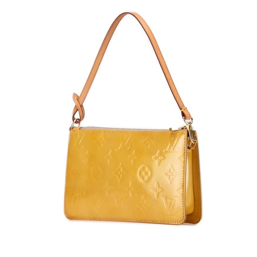 Louis Vuitton Monogram Vernis Pochette Lexington Yellow Leather Good condition - Back View