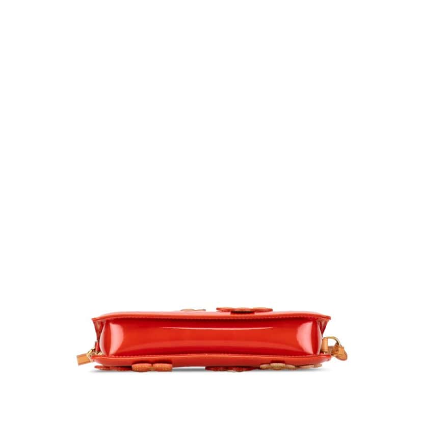 Louis Vuitton Monogram Vernis Fleurs Lexington Pochette Orange Leather Fair condition - Inside View