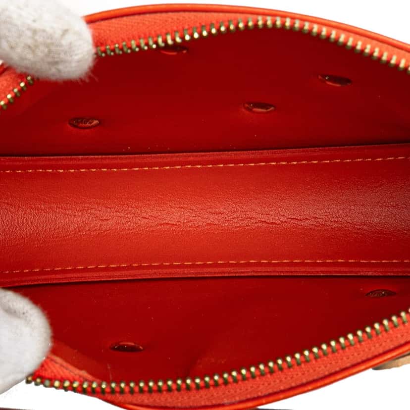 Louis Vuitton Monogram Vernis Fleurs Lexington Pochette Orange Leather Fair condition - Model View