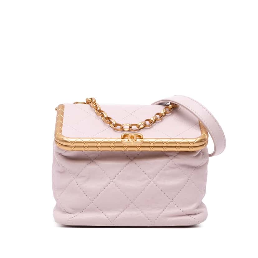 Chanel Quilted Lambskin My Crush Vanity Bag Pink Leather Good condition - Front View