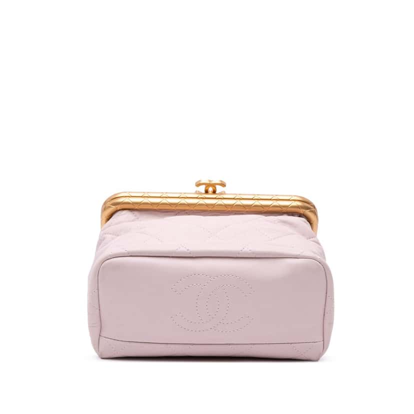 Chanel Quilted Lambskin My Crush Vanity Bag Pink Leather Good condition - Inside View