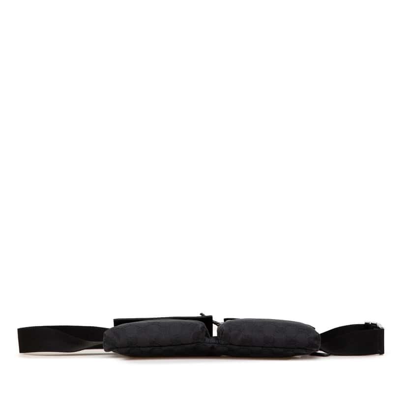 Gucci GG Canvas Double Pocket Belt Bag Black Canvas Good condition - Inside View