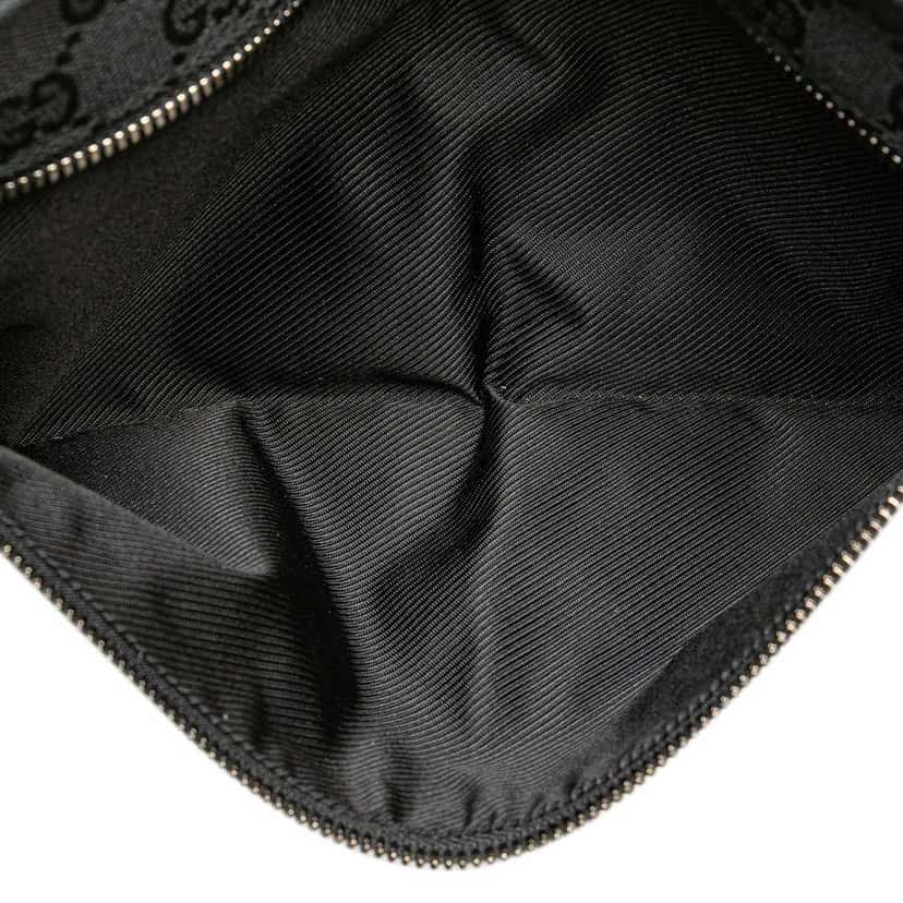 Gucci GG Canvas Double Pocket Belt Bag Black Canvas Good condition - Model View