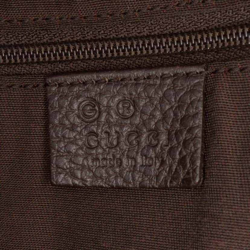 Gucci Large Pebbled Calfskin Bamboo Bar Tote Brown Leather Good condition - Box View