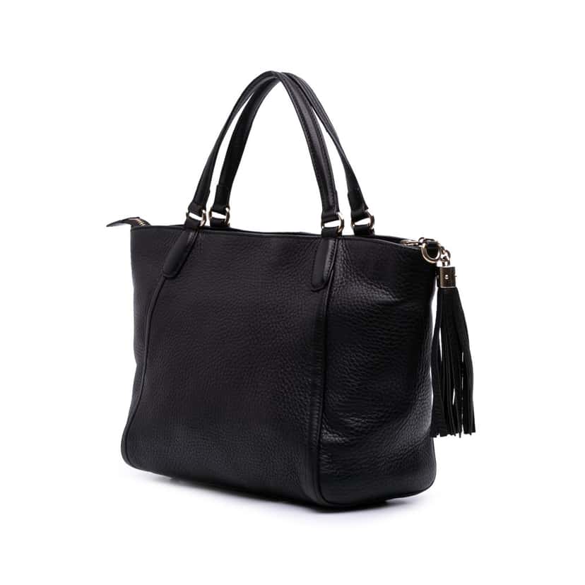 Gucci Small Pebbled Leather Soho Cellarius Satchel Black Leather Good condition - Back View