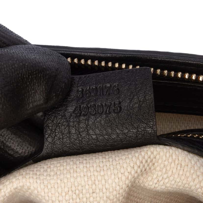 Gucci Small Pebbled Leather Soho Cellarius Satchel Black Leather Good condition - Box View