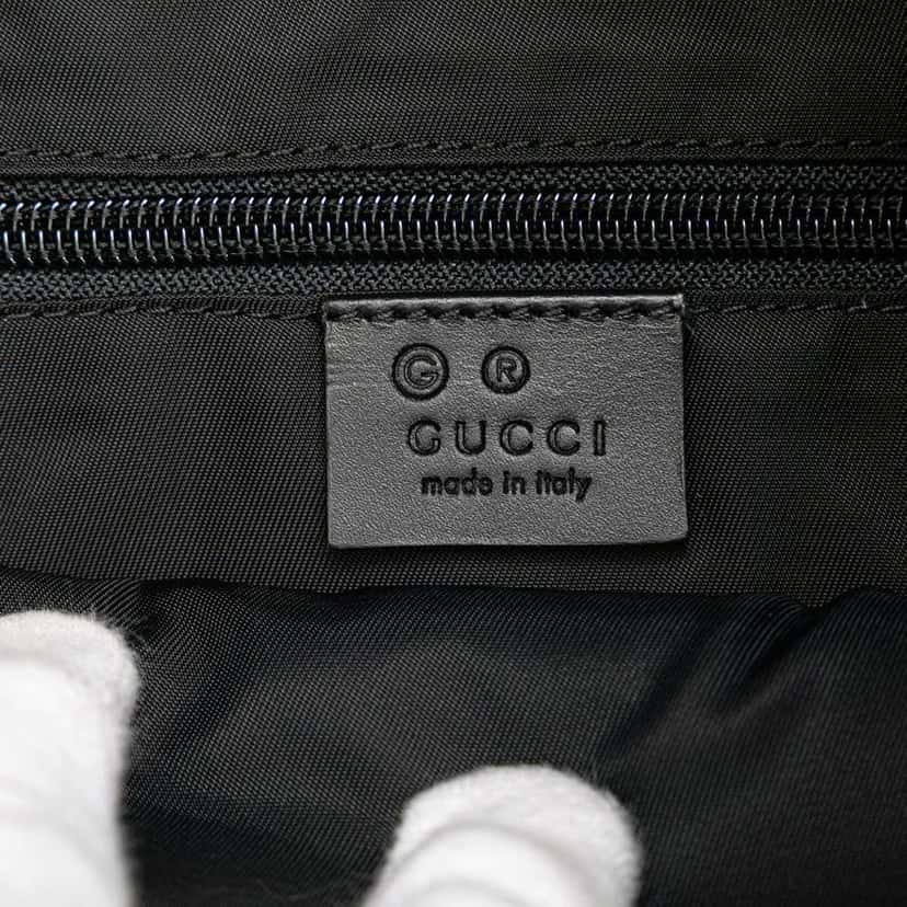 Gucci Canvas Techno Web Fold Over Backpack Black Canvas Good condition - Box View