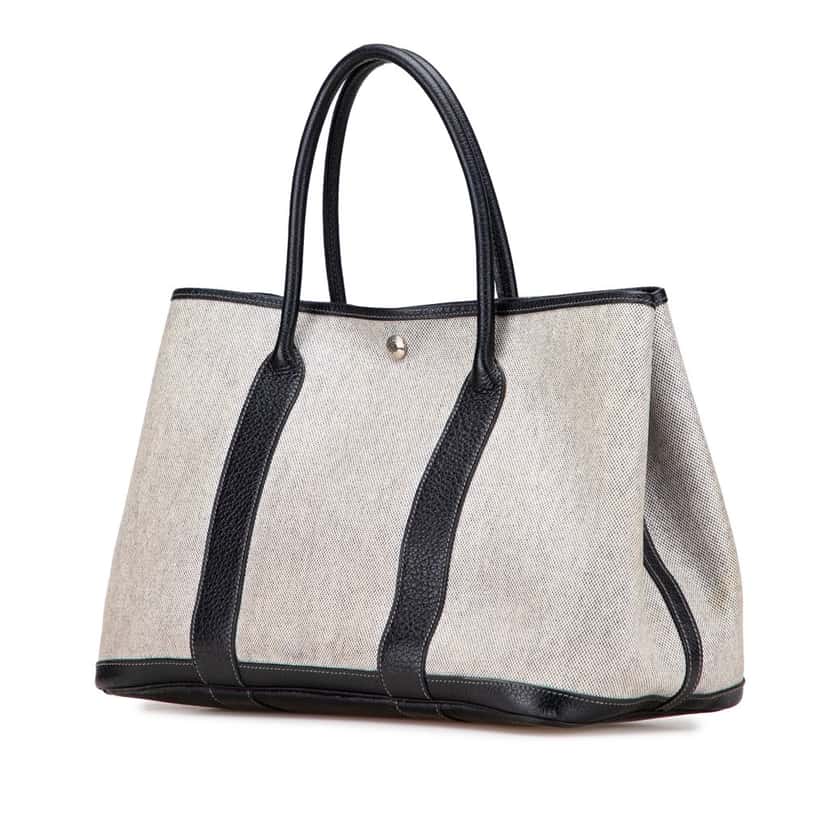 Hermès Toile and Negonda Garden Party 36 Grey Canvas Good condition - Back View