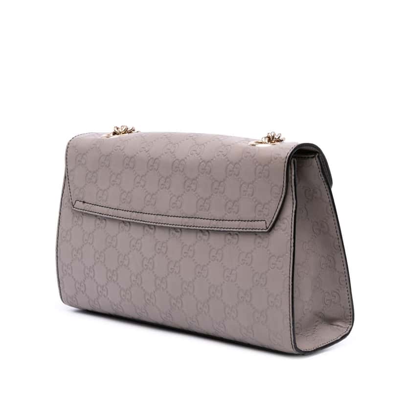 Gucci Medium Guccissima Emily Shoulder Bag Brown Leather Good condition - Back View