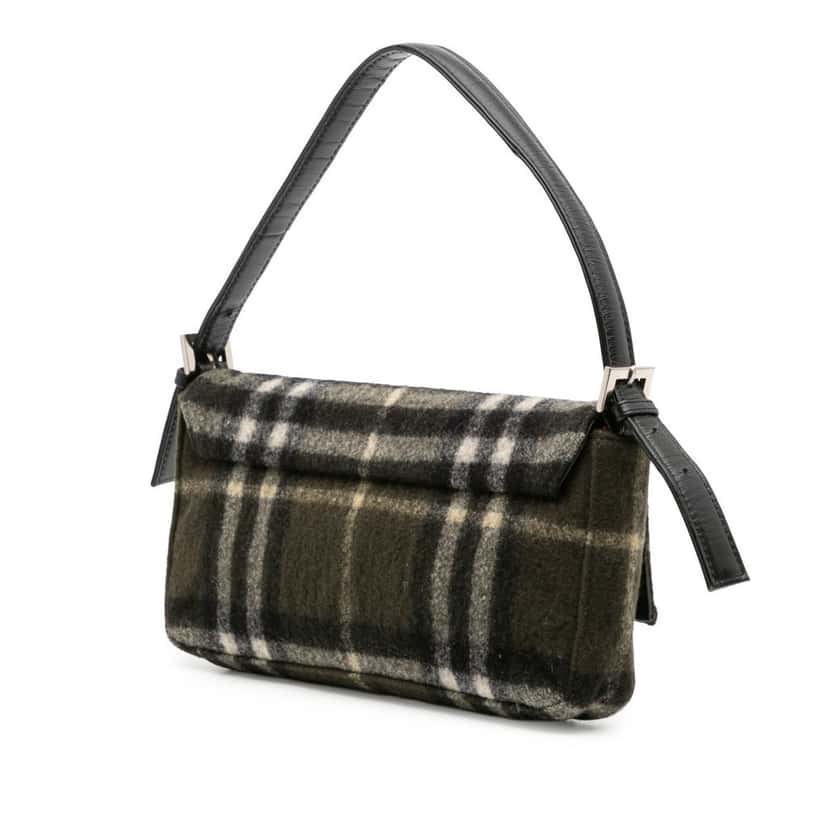 Burberry House Check Wool Handbag Green Wool Good condition - Back View