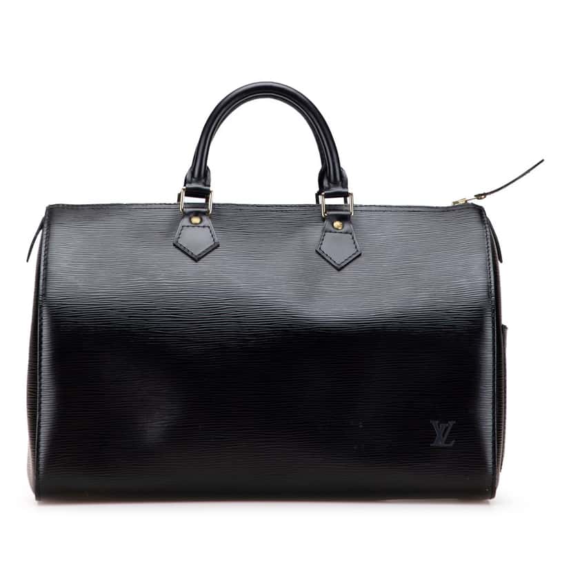 Louis Vuitton Epi Speedy 35 Black Leather Good condition - Front View