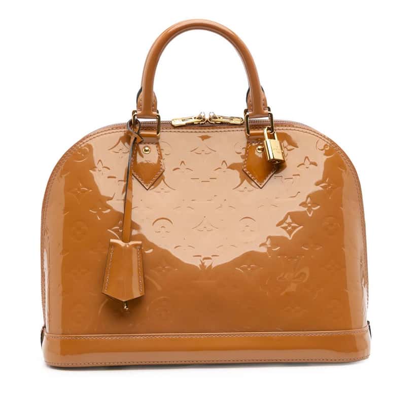 Louis Vuitton Monogram Vernis Alma PM Brown Leather Good condition - Front View