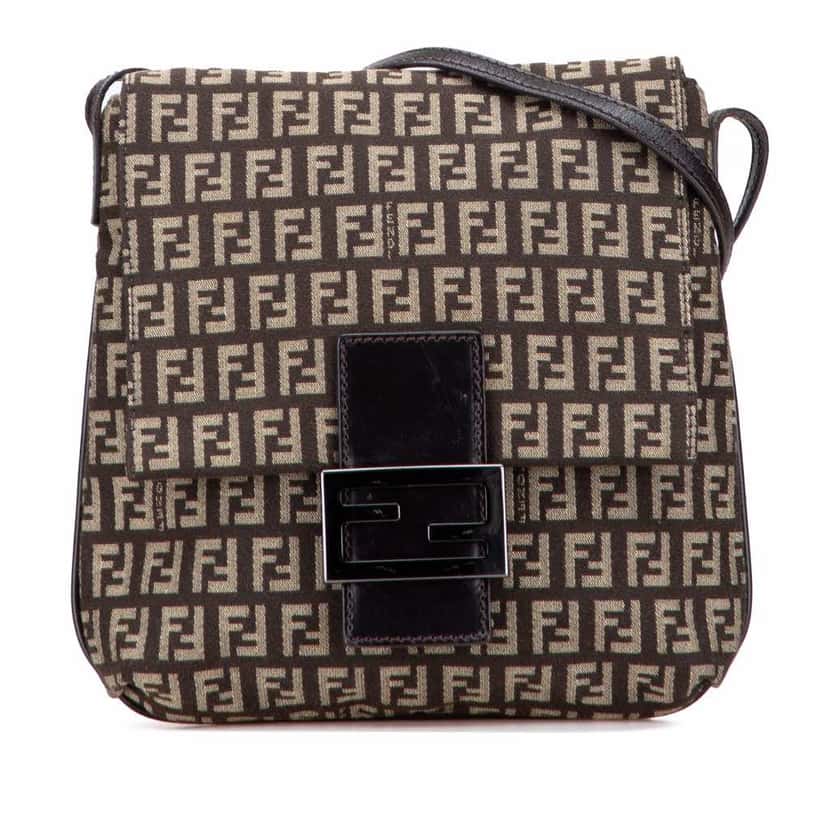 Fendi Zucchino Canvas Crossbody Brown Canvas Very good condition - Front View