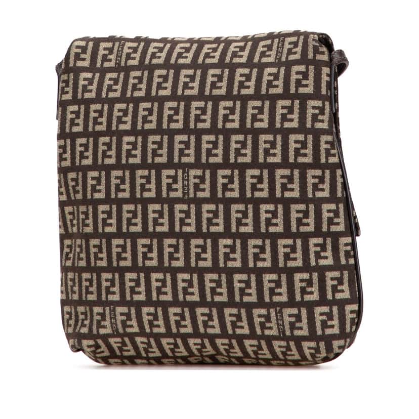 Fendi Zucchino Canvas Crossbody Brown Canvas Very good condition - Back View