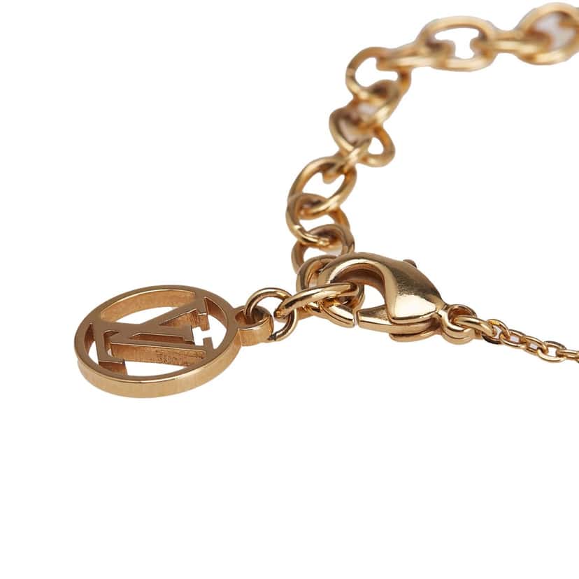 Louis Vuitton Gold Plated Nanogram Pendant Necklace Gold Metal Good condition - Box View