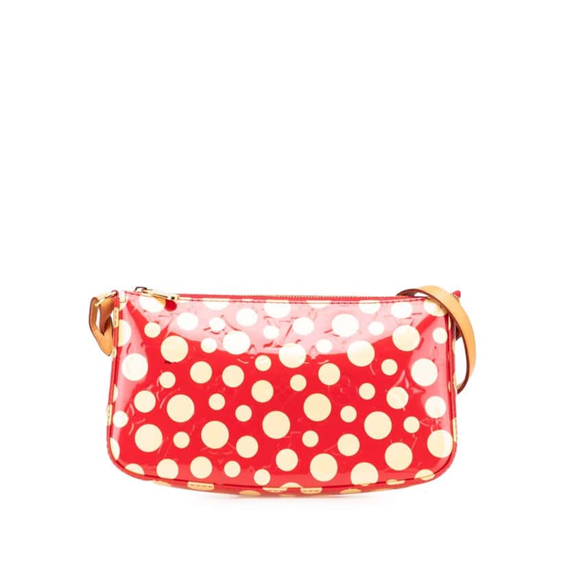 Louis Vuitton Yayoi Kusama Monogram Vernis Dots Infinity Pochette Accessoires Red Leather Very good condition - Front View