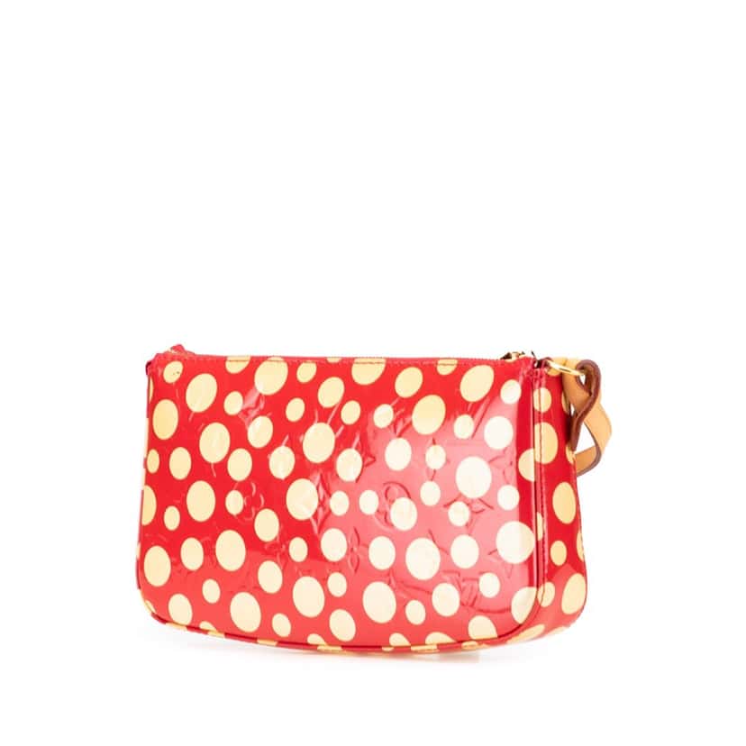 Louis Vuitton Yayoi Kusama Monogram Vernis Dots Infinity Pochette Accessoires Red Leather Very good condition - Back View