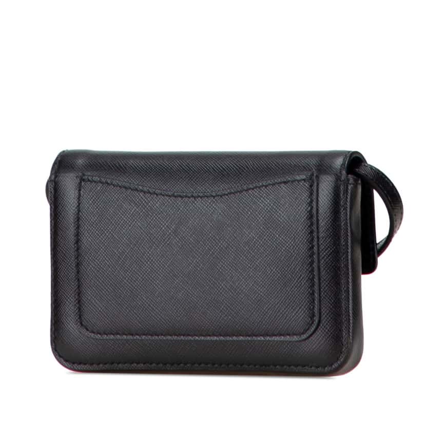 Prada Saffiano Crossbody Black Leather Good condition - Back View