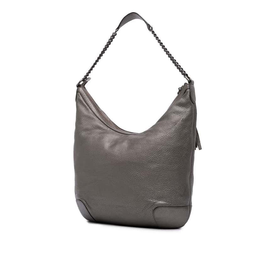 Gucci Metallic Leather Soho Shoulder Bag Silver Leather Good condition - Back View