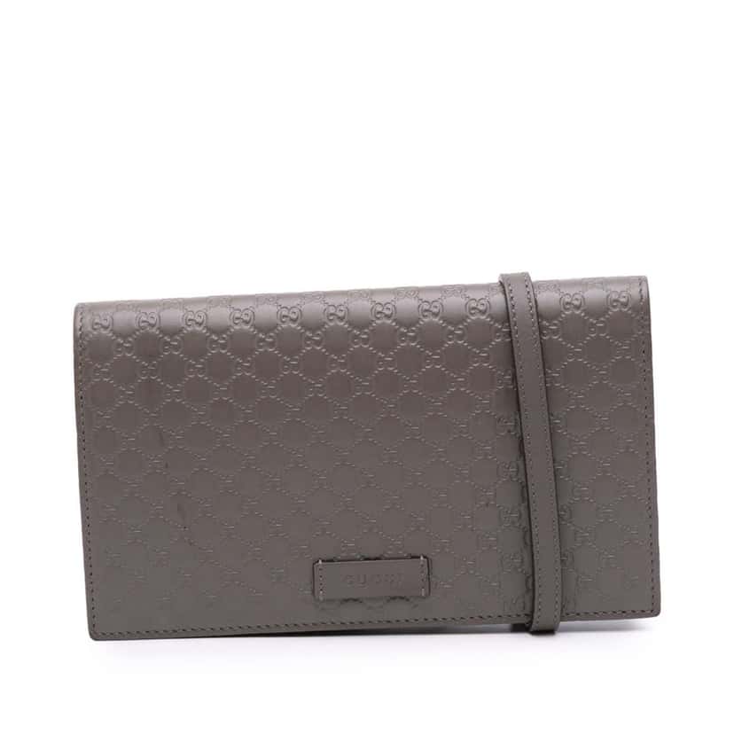 Gucci Microguccissima Wallet on Strap Brown Leather Good condition - Front View
