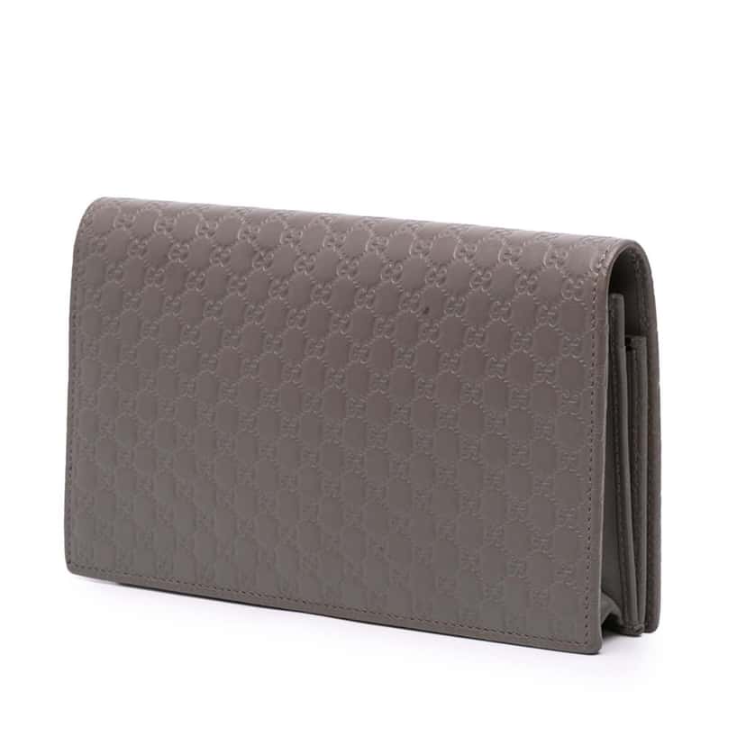 Gucci Microguccissima Wallet on Strap Brown Leather Good condition - Back View