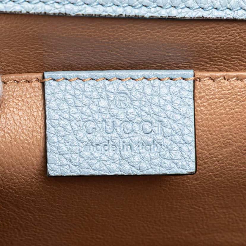 Gucci Small Leather Zumi Satchel Blue Leather Good condition - Box View