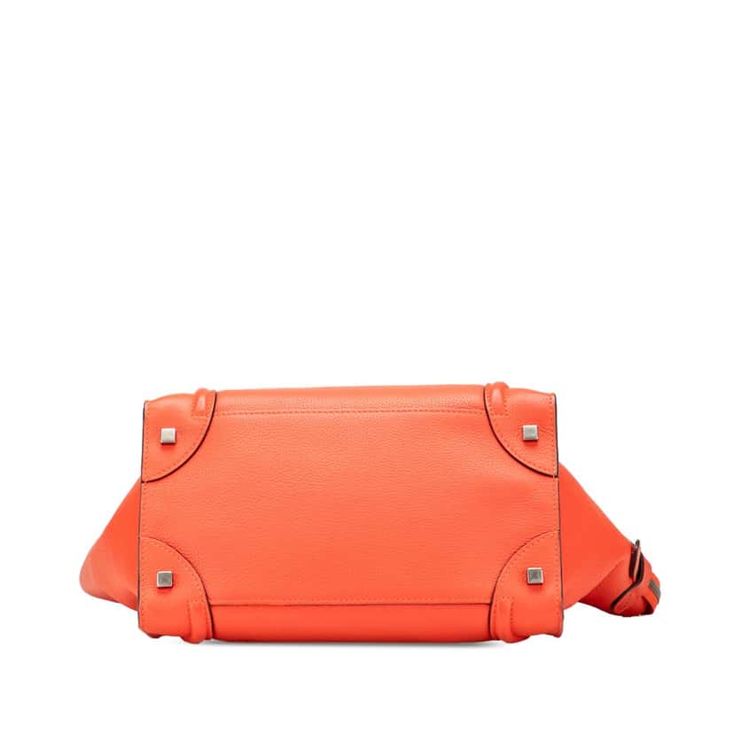 Celine Mini Leather Luggage Tote Orange Leather Good condition - Inside View
