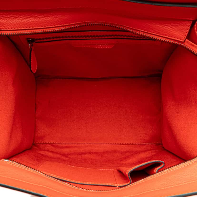 Celine Mini Leather Luggage Tote Orange Leather Good condition - Model View