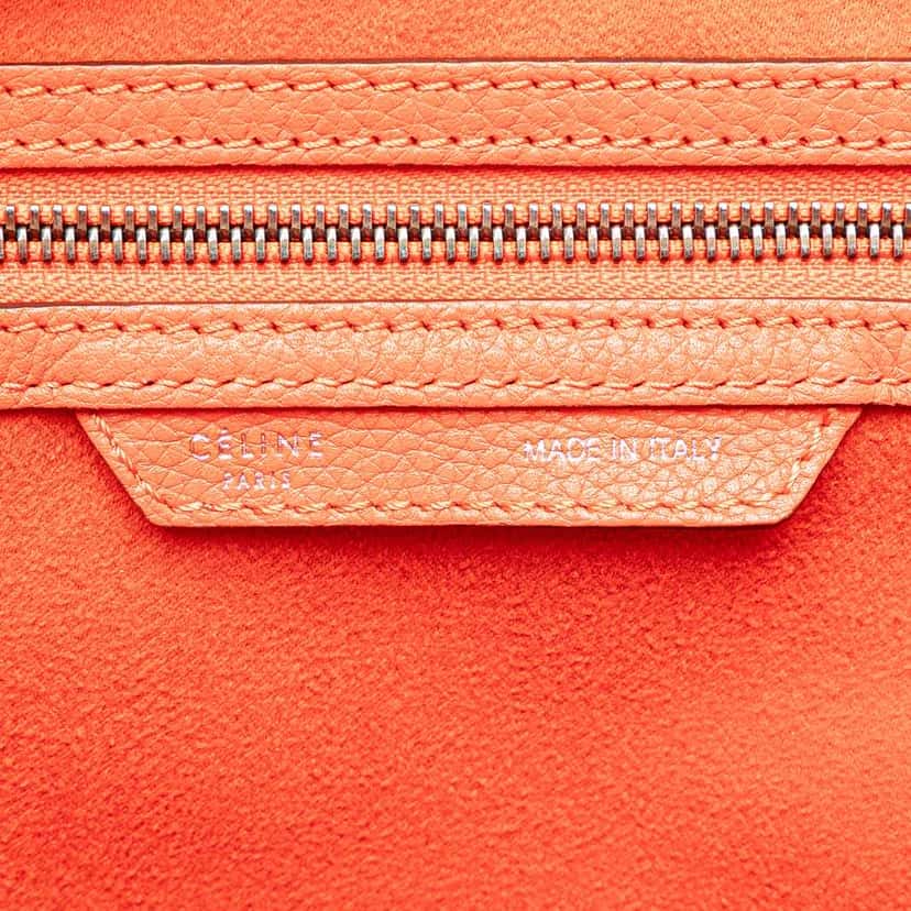 Celine Mini Leather Luggage Tote Orange Leather Good condition - Box View