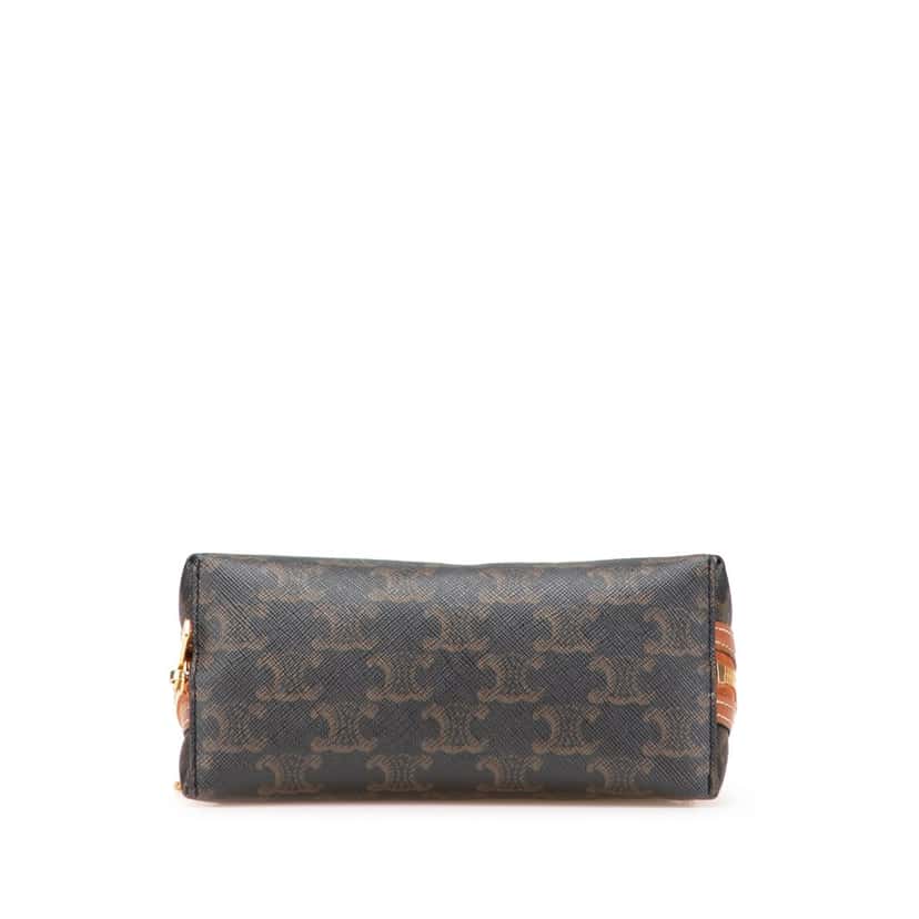 Celine Triomphe Coated Canvas Clutch On Chain Brown Canvas Good condition - Inside View