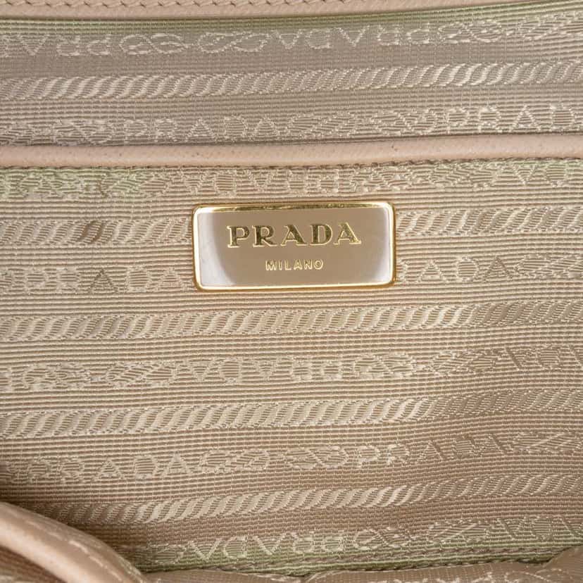 Prada Saffiano Lux Satchel Brown Leather Good condition - Box View