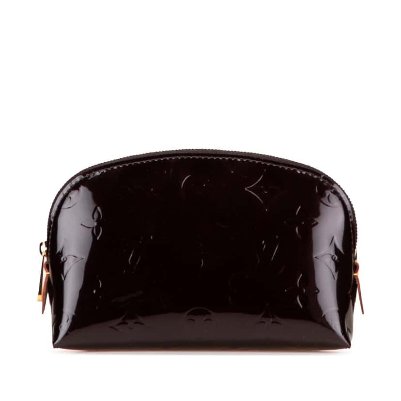 Louis Vuitton Monogram Vernis Cosmetic Pouch Purple Leather Good condition - Front View